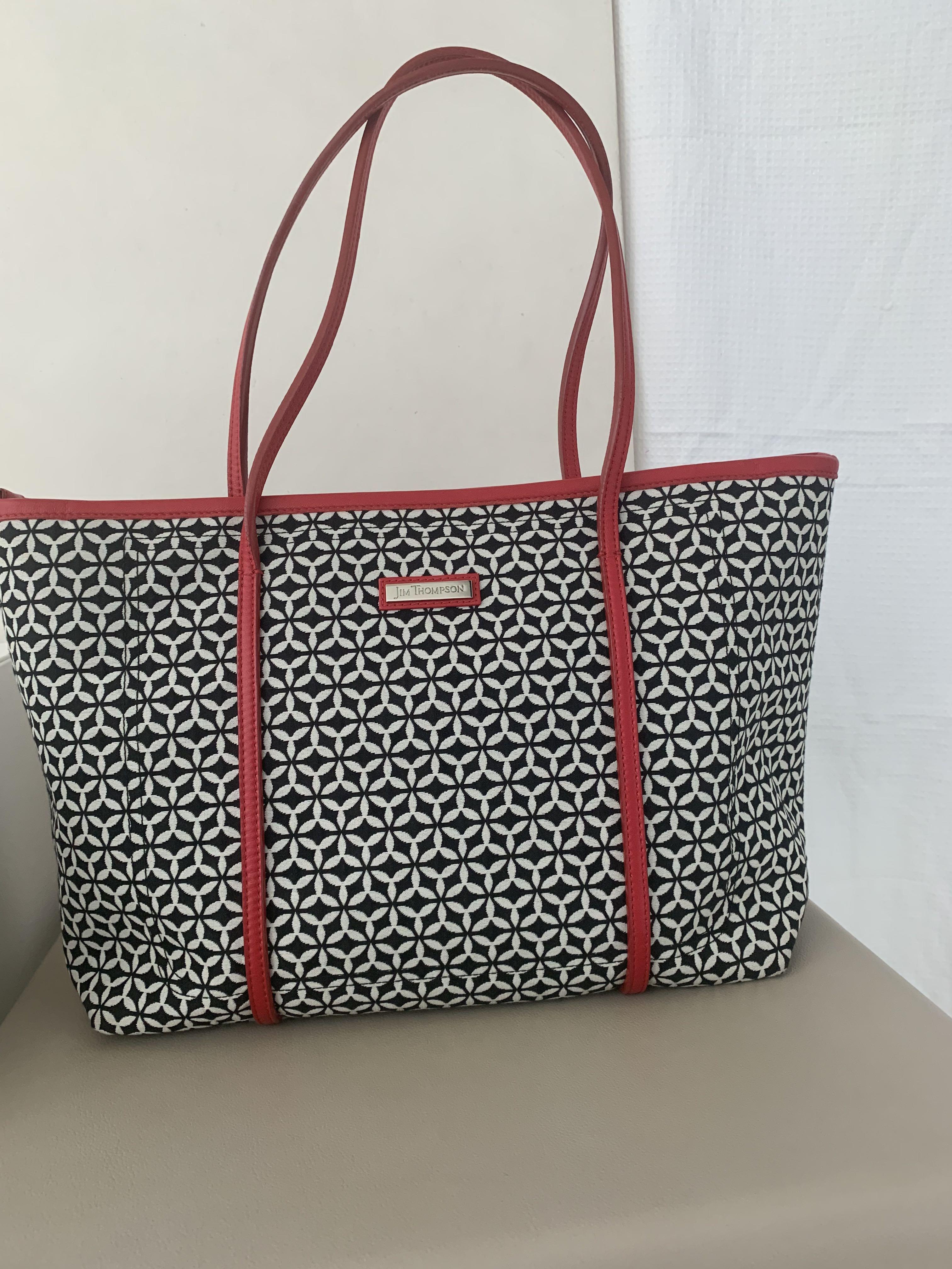 Jim Thompson tote and shoulder bag (Category: Tote Bags) located in Singapore. Submitted by emeralds (Listing ID 1099102135, Image 2). Description: Brand new bag from Jim Thompson premium range. Bought at $420. Quality finishing and comes with zippers. Lightweight with fine fabric and leather handles. .