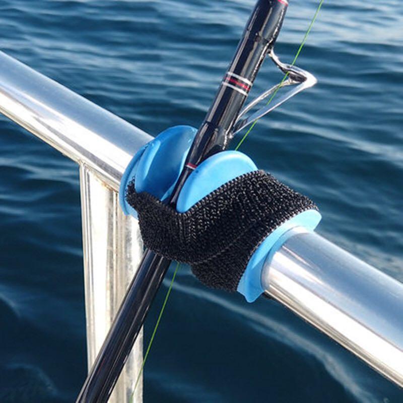 Pier Rail Railing Boat Silicone Rod Protect Holder Velcro Belt