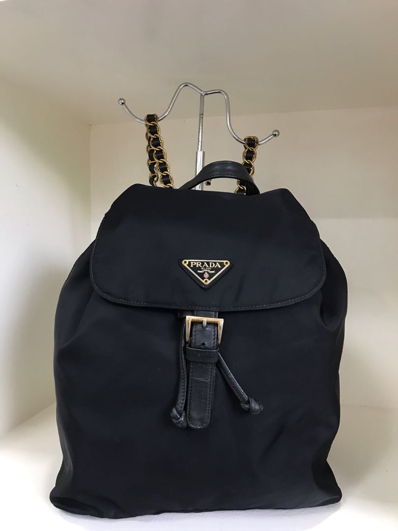 prada chain backpack