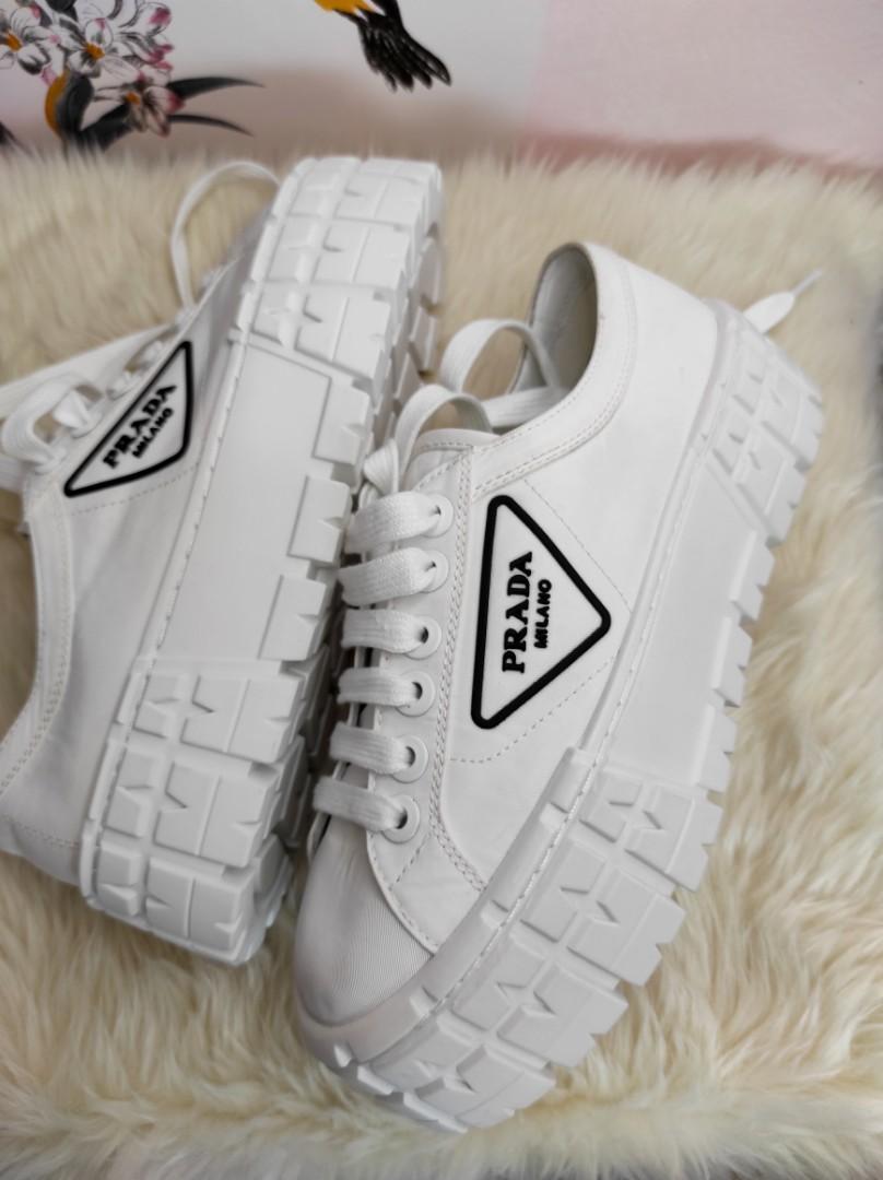 SASOM | shoes Prada Double Wheel Nylon Gabardine Sneakers Alabaster Pink  Check the latest price now!