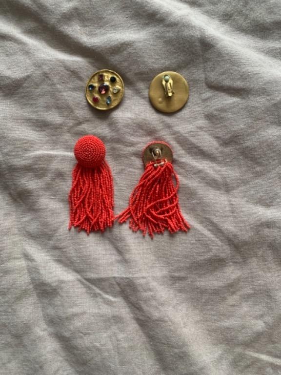 Red earrings zara top
