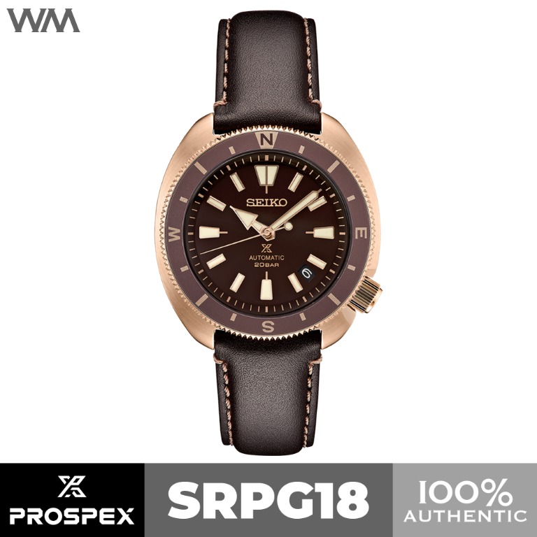 Seiko Prospex Tortoise Land Compass Bezel Automatic Watch 20 Bar Calfskin  Leather Strap SRPG18, Luxury, Watches on Carousell