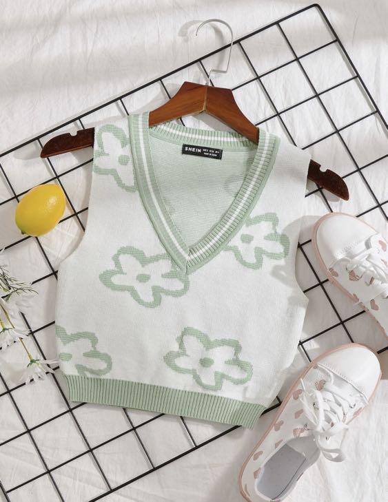 Shein Floral Pattern Vest Women S Fashion Tops Blouses On Carousell