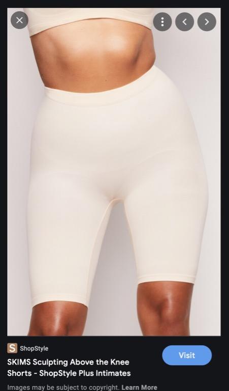 Skims Seamless Sculpting Short Above the Knee White Marble, Women's  Fashion, Undergarments & Loungewear on Carousell