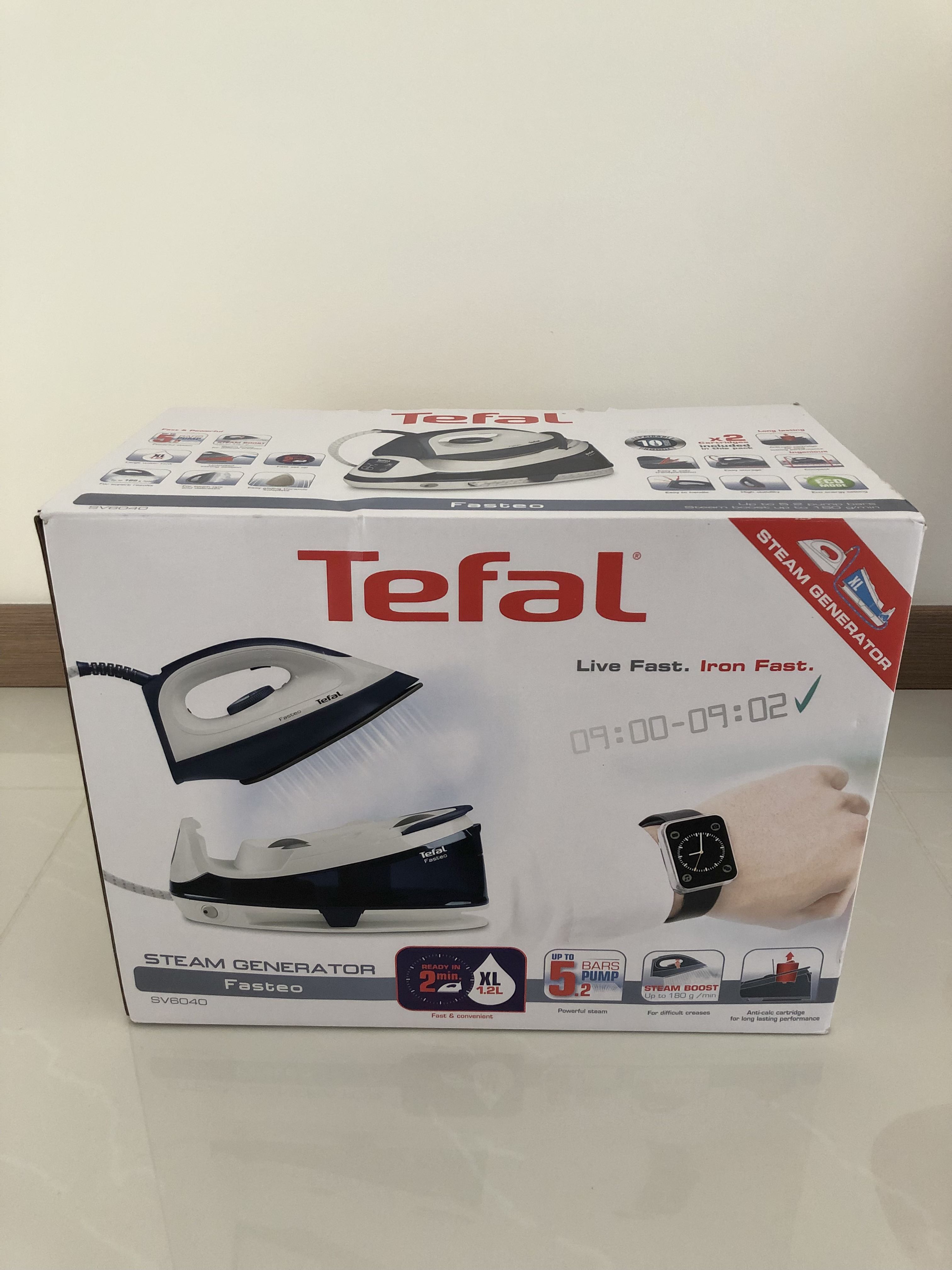 Tefal Steam Generator Iron Fasteo SV6040, TV & Home Appliances, Irons