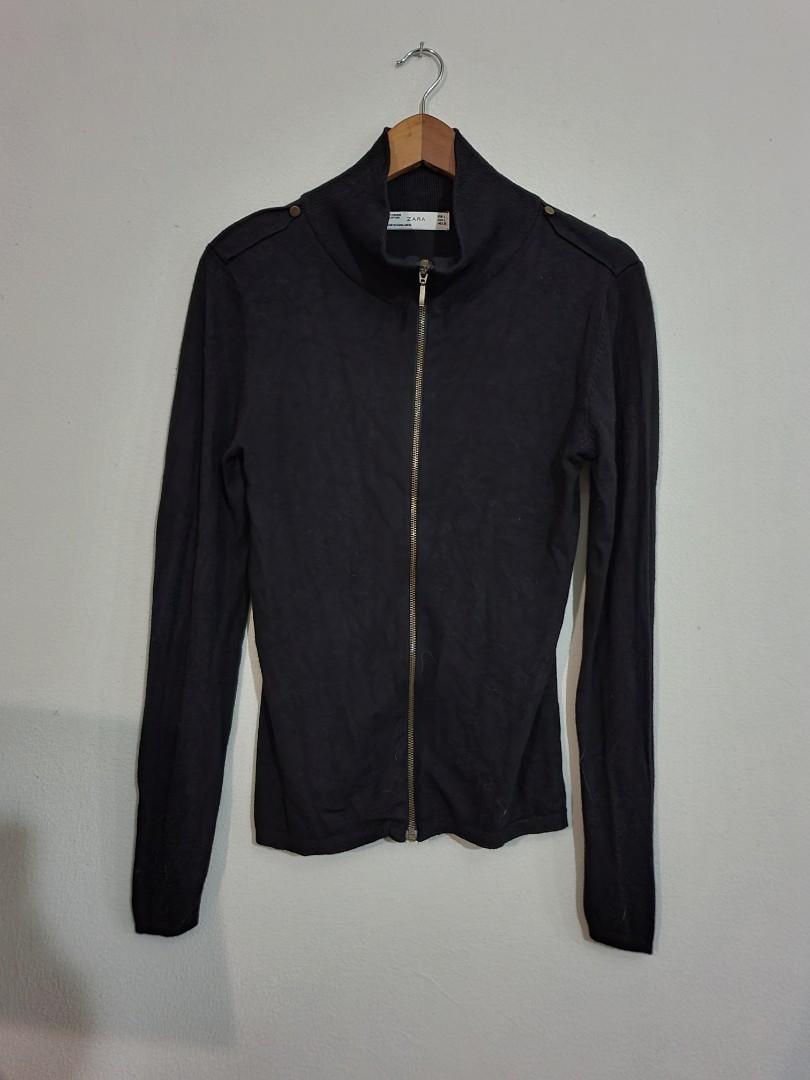 zip up knit jacket trf