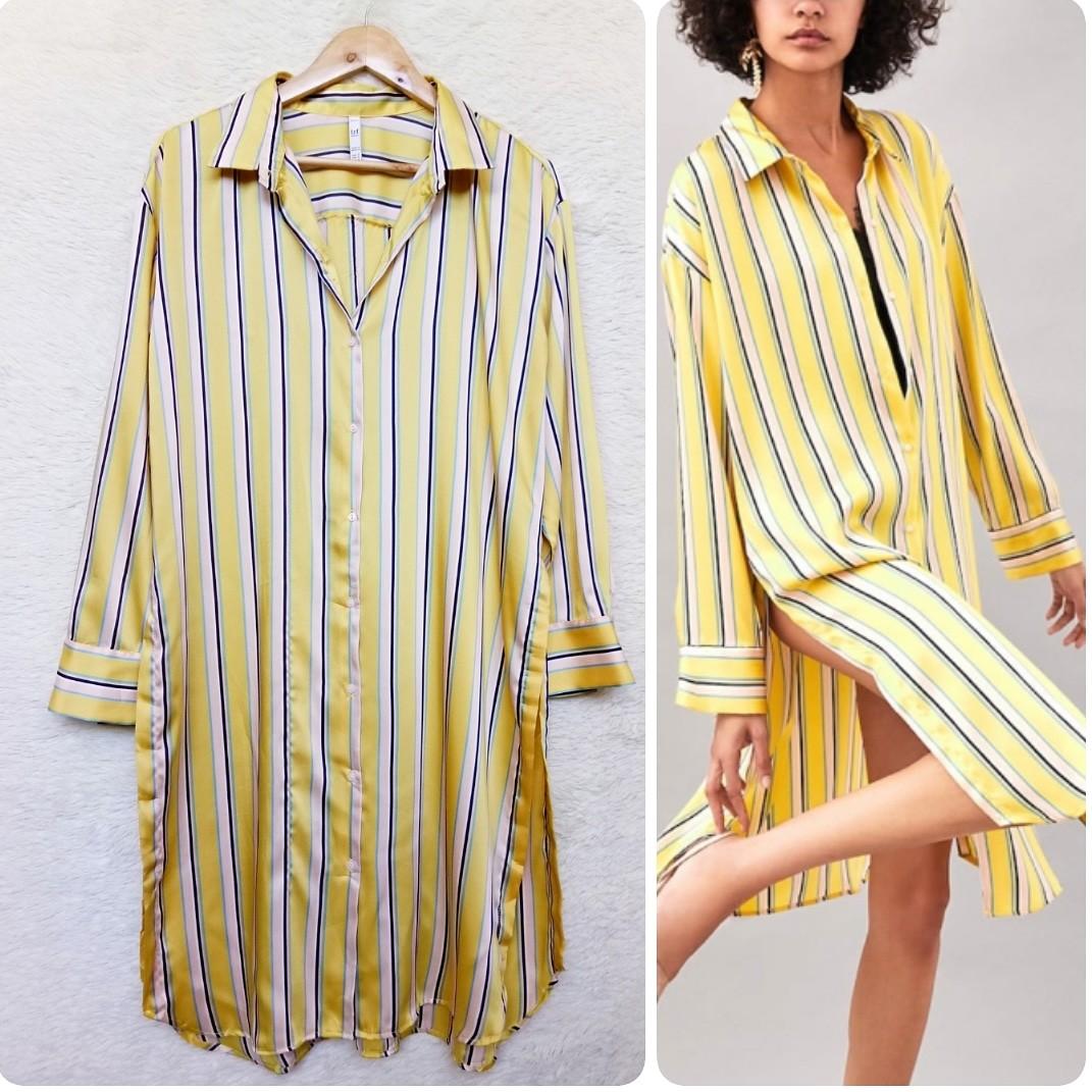 Yellow shirt dress zara deals