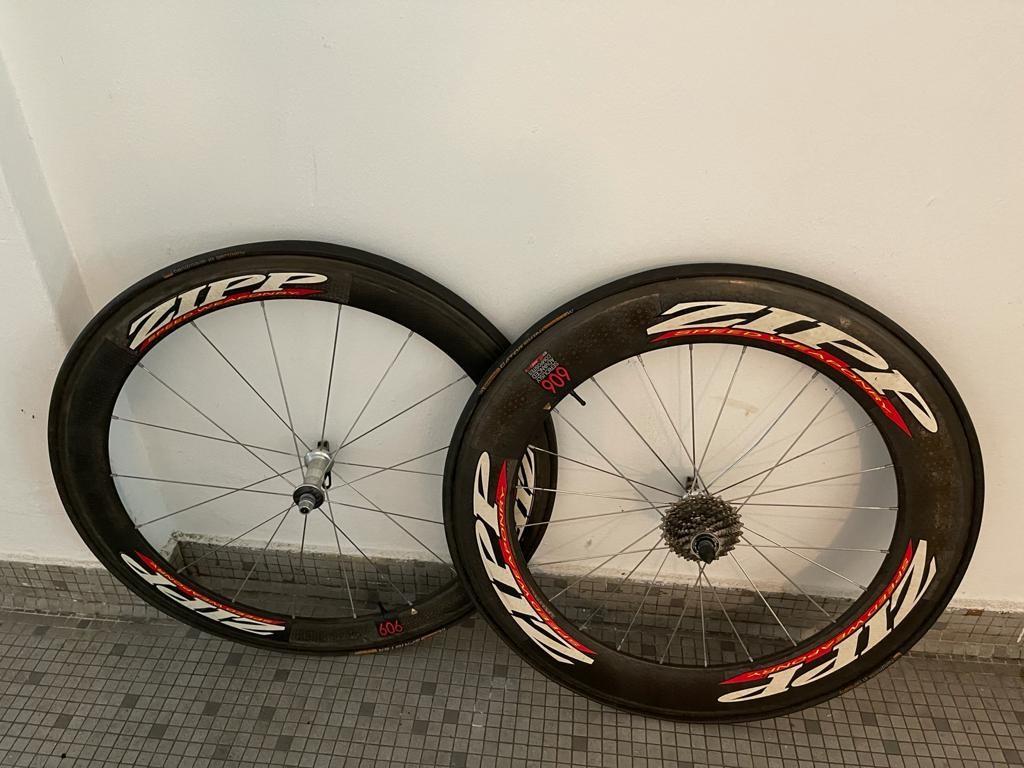 Zipp Speed Weaponry 606 Tubular wheelset 10 speeds w PowerTap SL hub