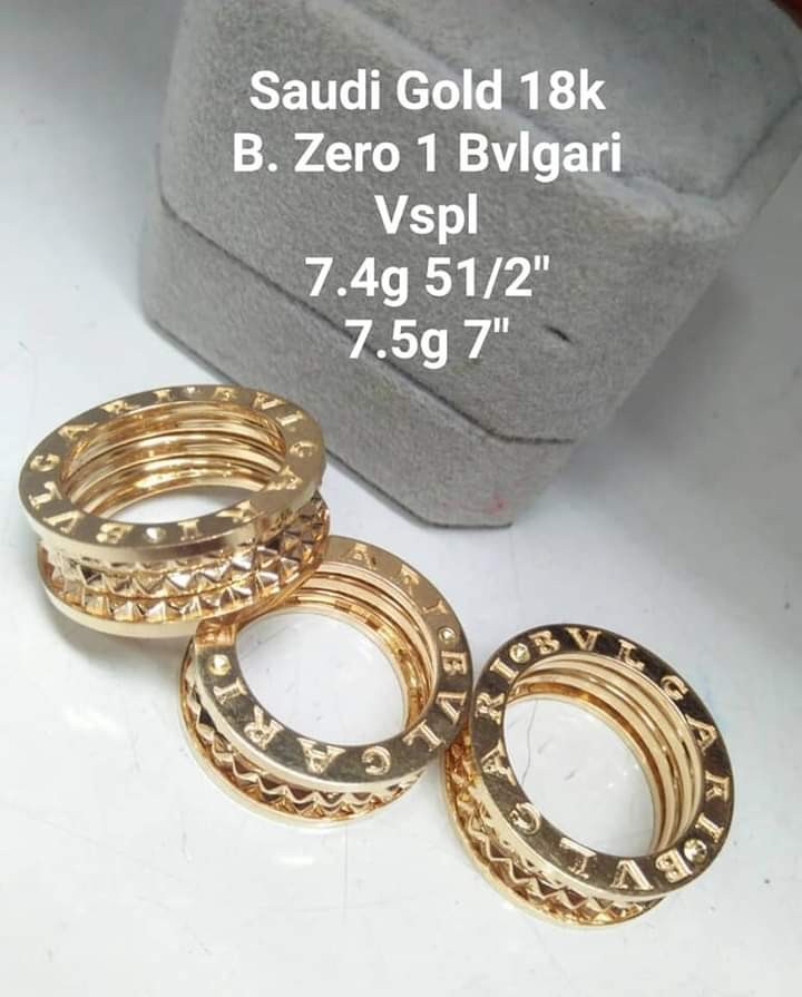 18k Saudi Gold Rings Bvlgari Design +, Women's Fashion, Jewelry &  Organizers, Rings on Carousell