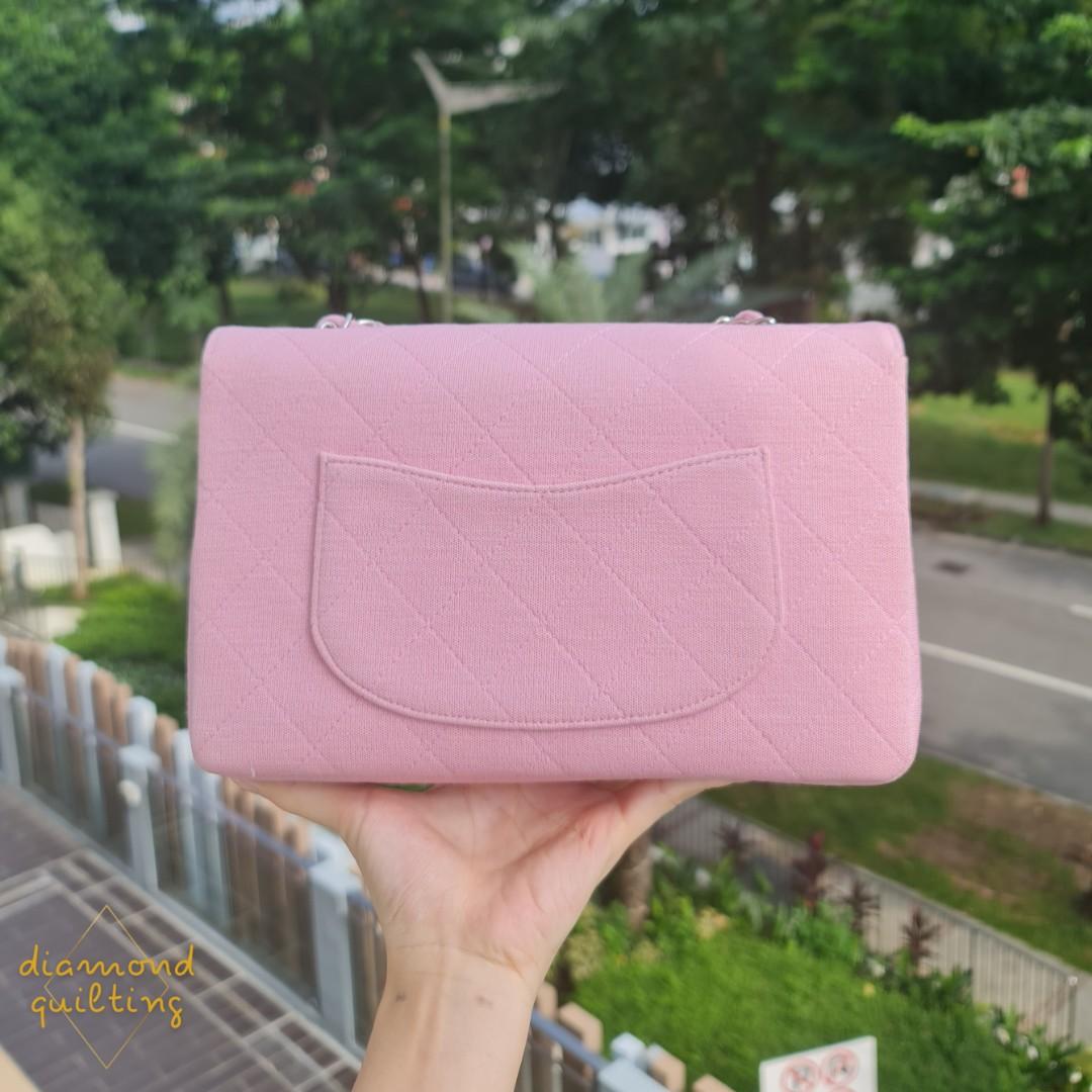 SOLD) 🌸 CHANEL CLASSIC FLAP BAG VINTAGE JERSEY BABY LIGHT PINK