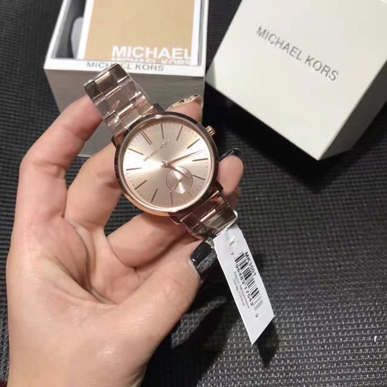 代購 MICHAEL KORS手表 女士手表 MK手錶 时尚潮流石英表 玫瑰金色 金色手表 银色不锈钢链手表 防水手表MK3501 ...