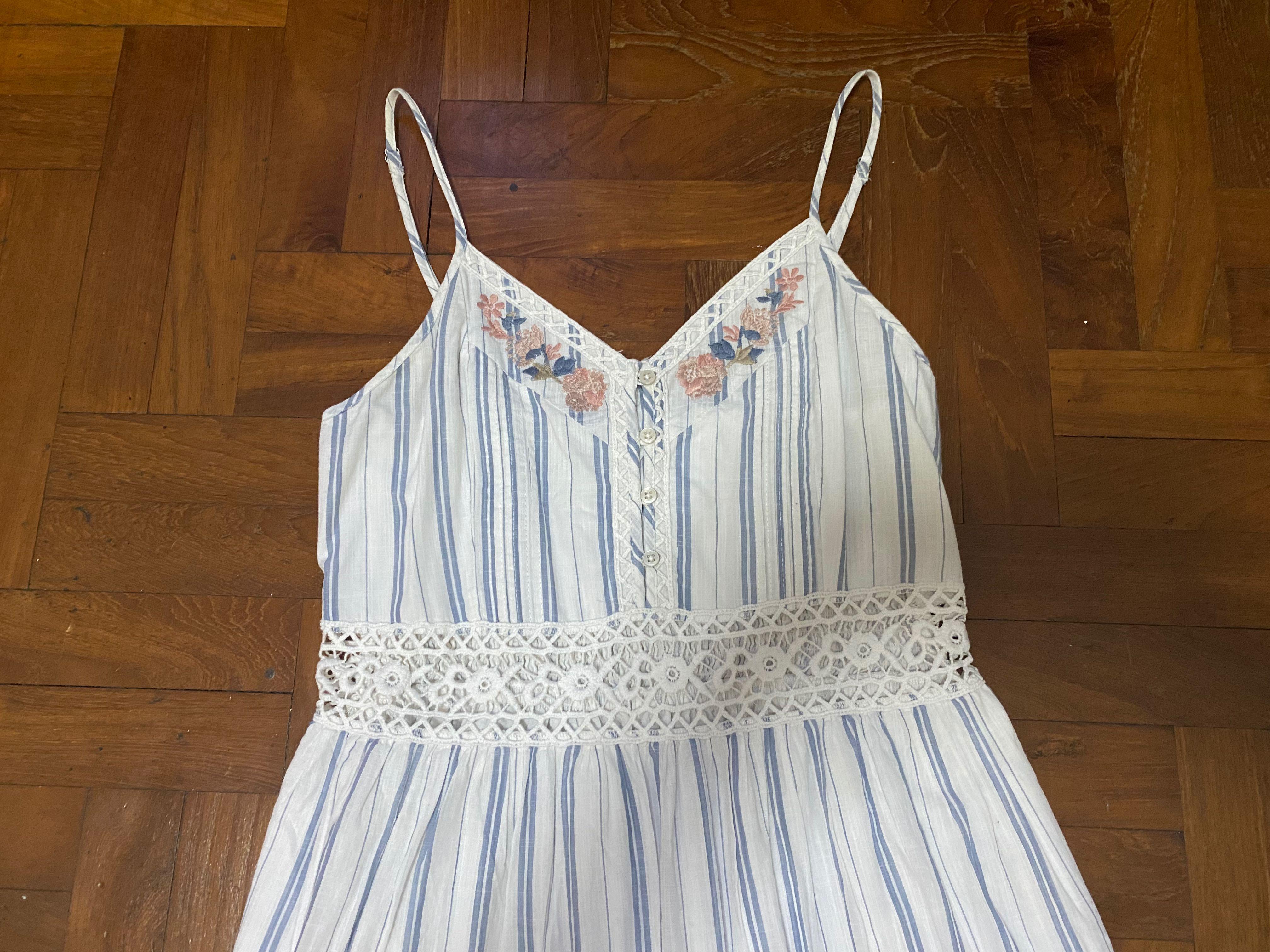 Abercrombie blue and deals white striped dress