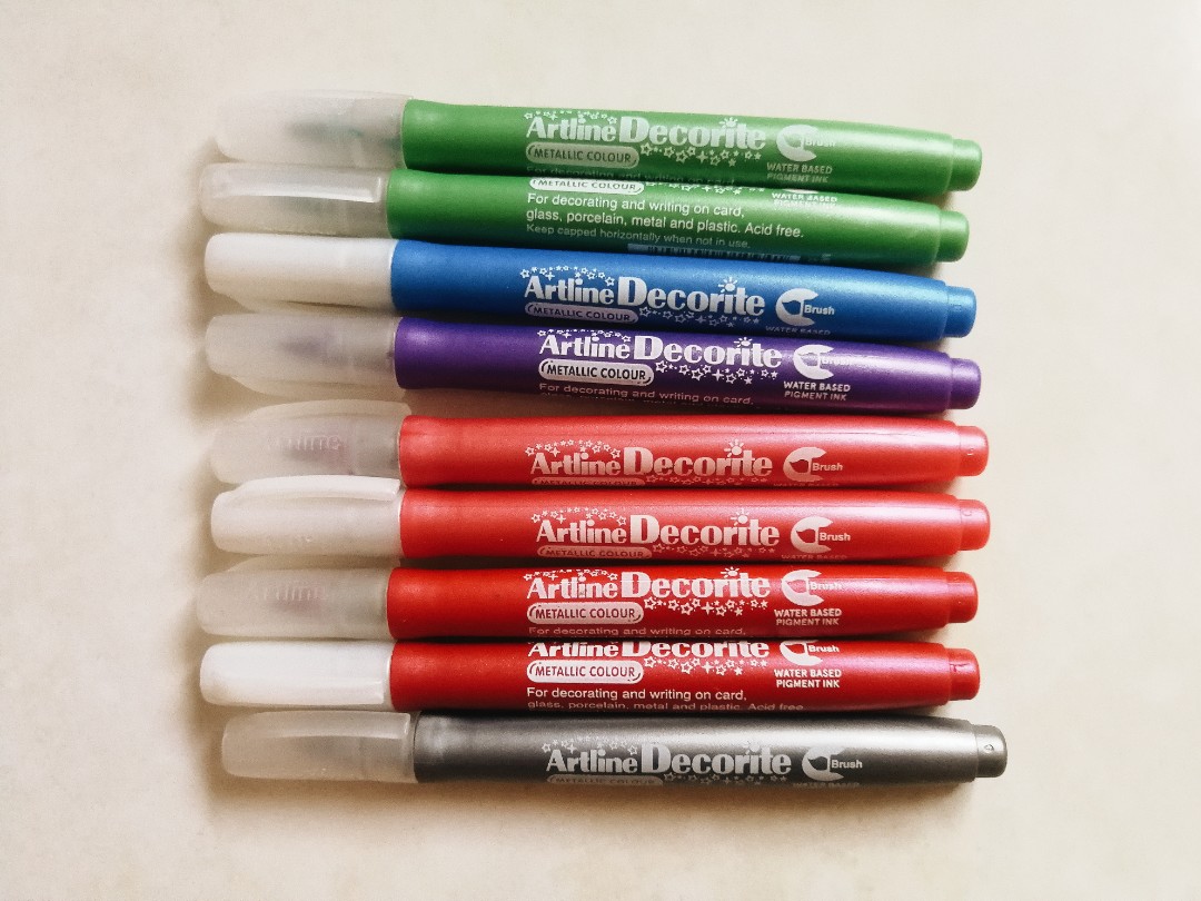 artline decorite brush pen