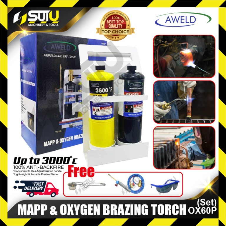 AWELD OX60P Mapp & Oxygen Brazing Torch Set ( OX60P + Mapp Gas Set