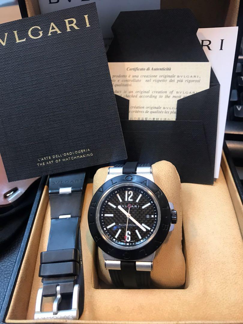 Bulgari Diagono 44mm Aluminium rubber strap