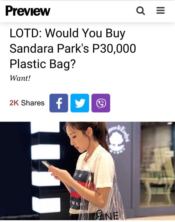 Lotd: Would You Buy Sandara Park's P30,000 Plastic Bag?