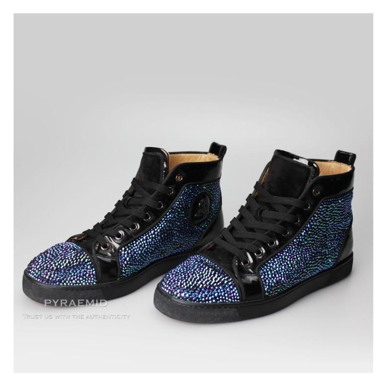 ✺Rare✺ CHRISTIAN LOUBOUTIN Louis Strass Suede Hi-Top Sneaker