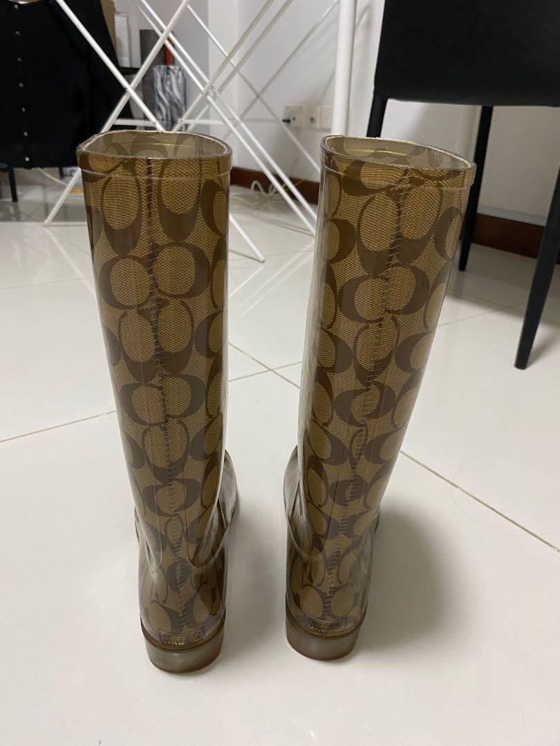 Coach Rain Boots Women s Fashion Footwear Boots on Carousell