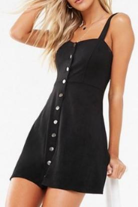 chinese dress ladies Satin Lace-Up Bustier Mini Dress Black / M