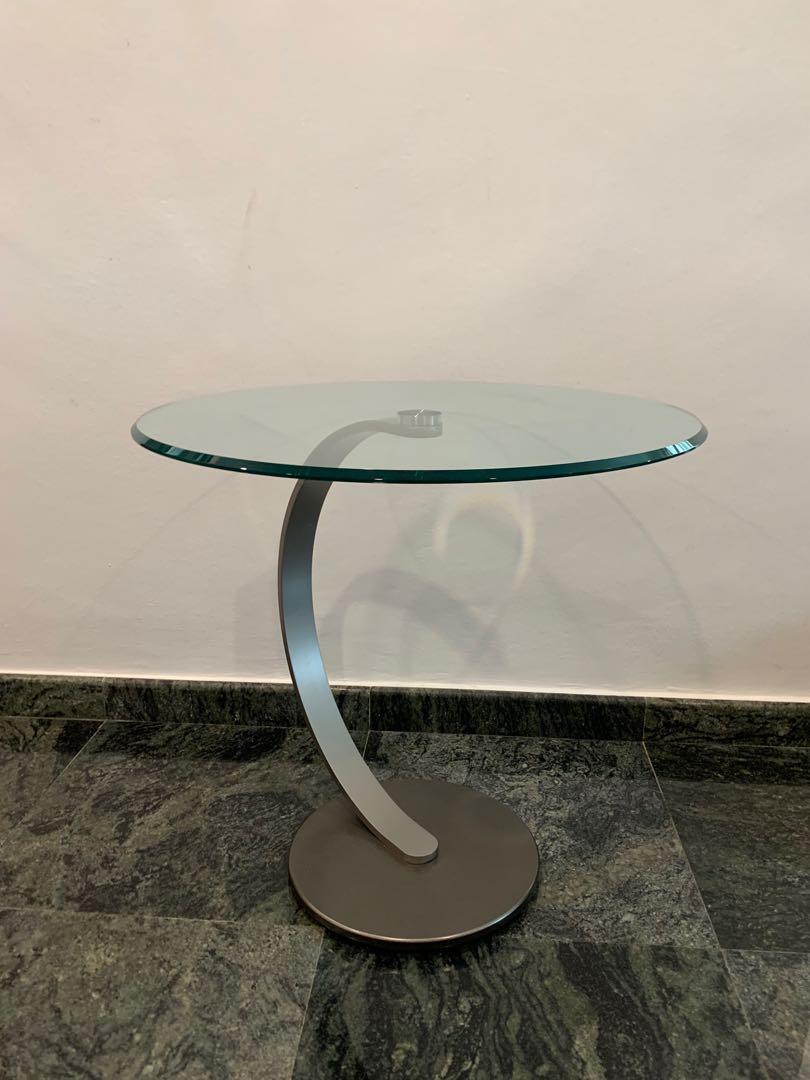 Round Italian Glass Table, Furniture & Home Living, Furniture, Tables