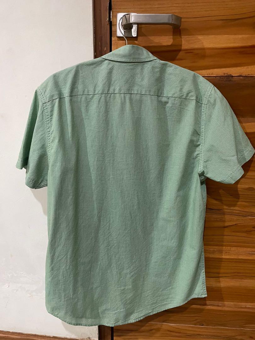 Green Timberland Shirt, Fesyen Pria 