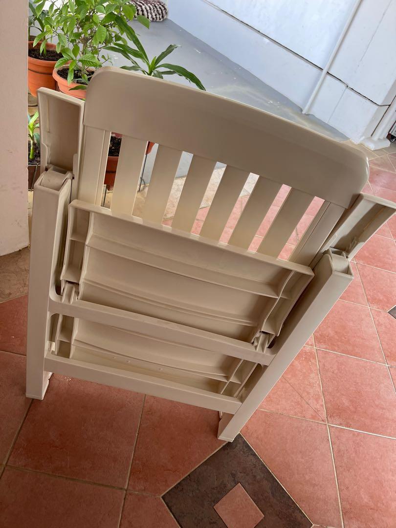 Grosfillex outdoor foldable & adjustable chair, Furniture & Home Living