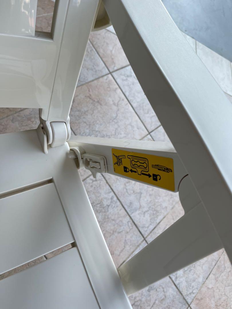 Grosfillex outdoor foldable & adjustable chair, Furniture & Home Living