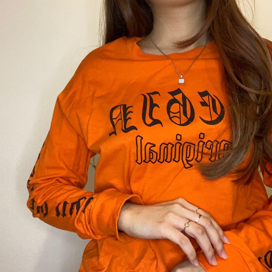 Orange sweatshirt h&m on sale