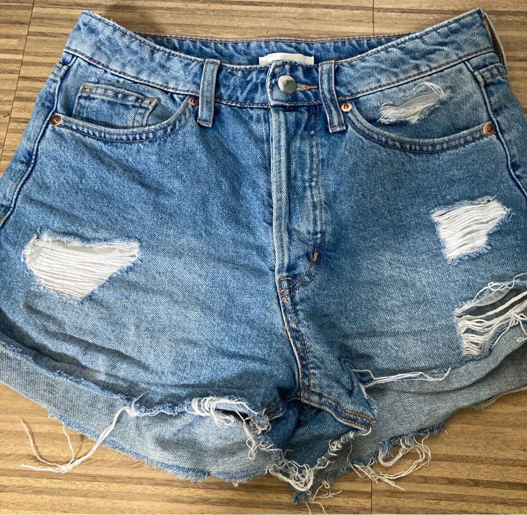 H\u0026M Ripped Shorts, Women's Fashion 