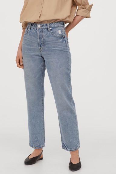 H M straight high waist ankle jeans Women s Fashion Bottoms