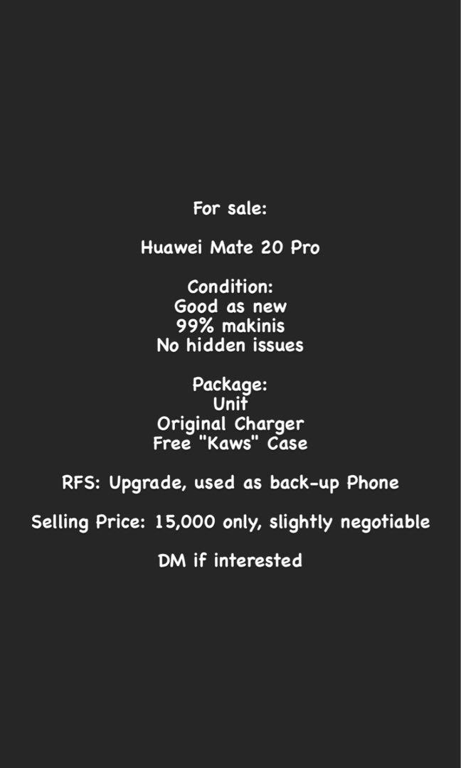 Huawei Mate 20 Pro Mobile Phones Gadgets Mobile Phones Android Phones Huawei On Carousell
