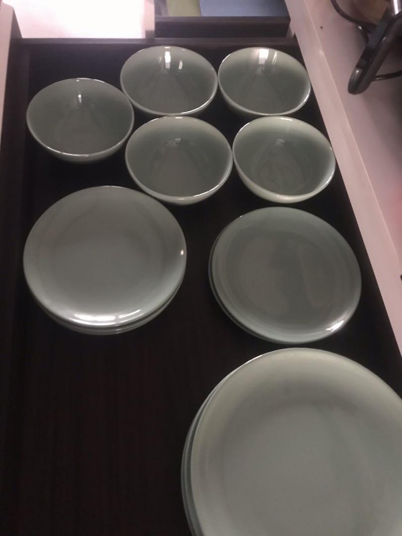 Ikea Fargrik Green Dining Set (15pcs), Furniture & Home Living