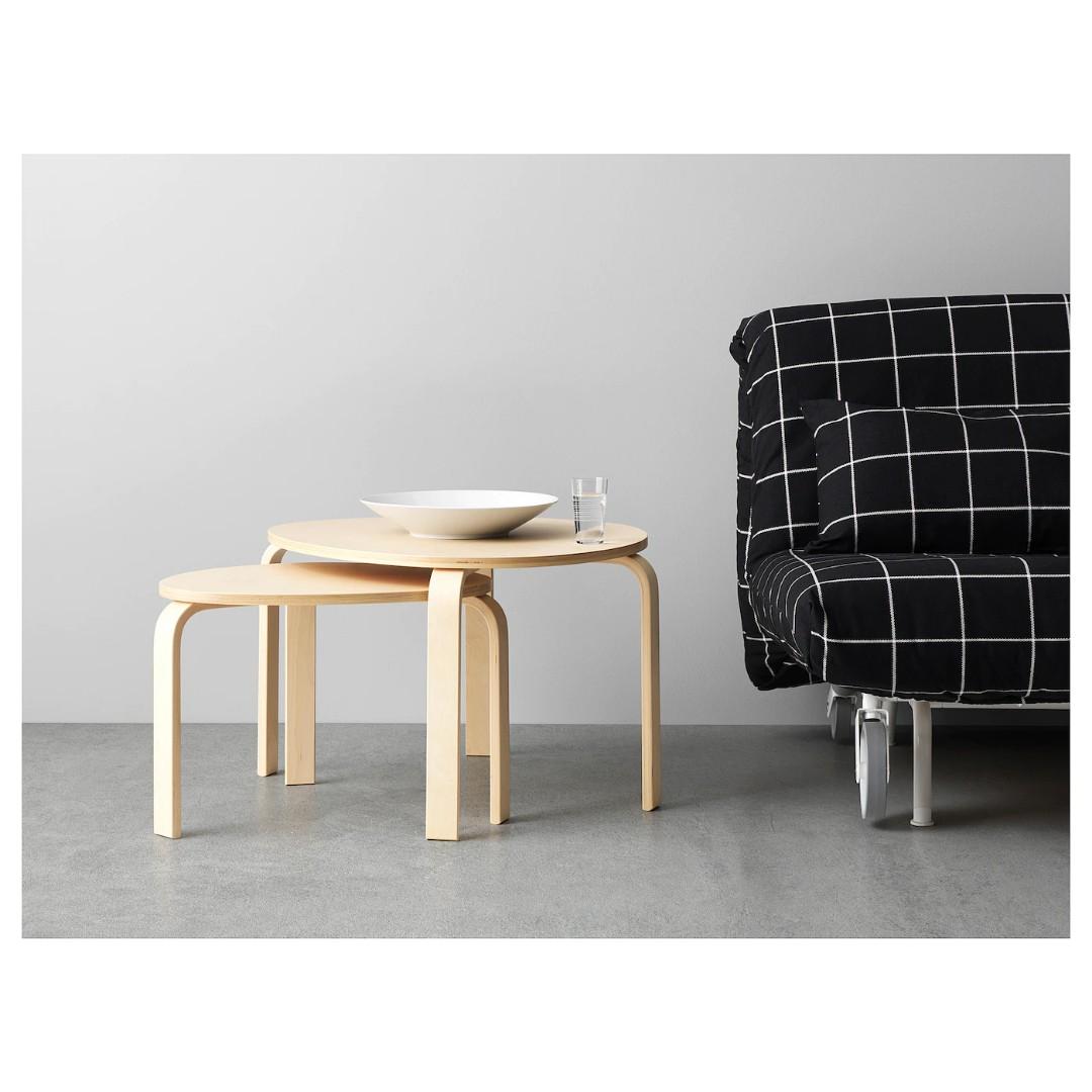 Ikea Wooden Coffee Table Set Of 2 Home Furniture Furniture On Carousell