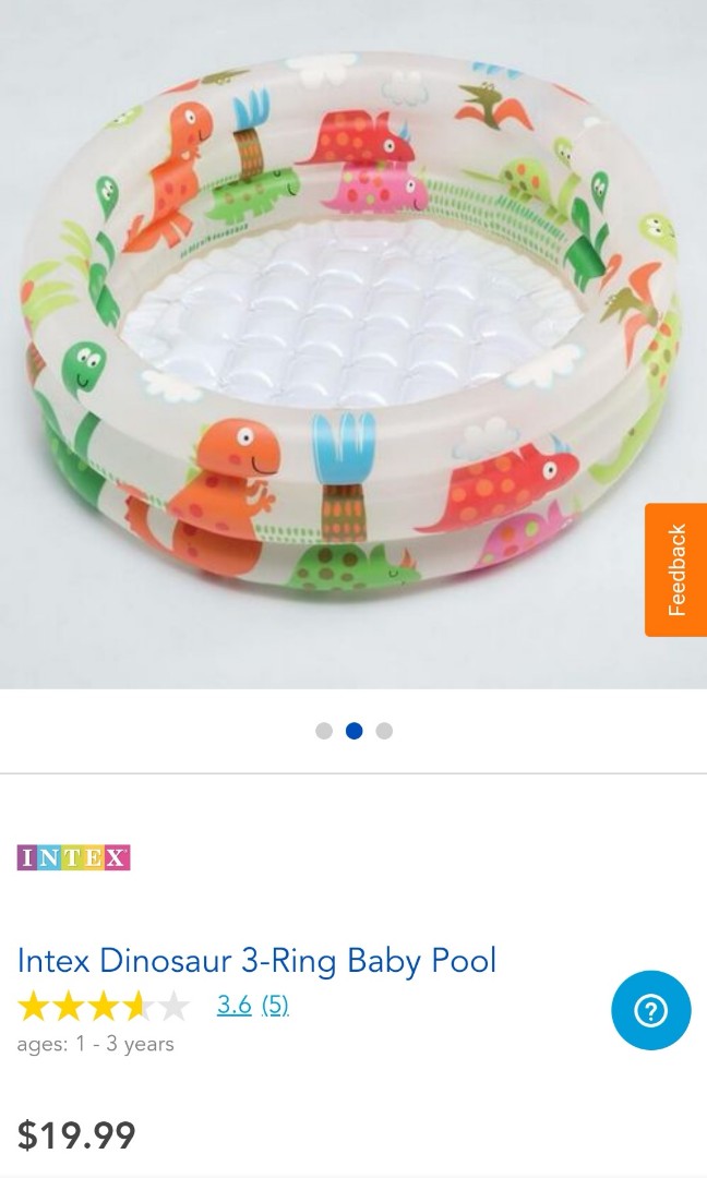 Intex dinosaur 3 ring baby pool top