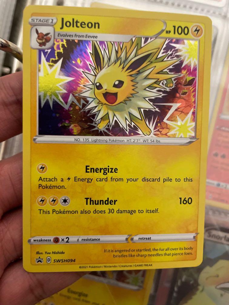 Jolteon SWSH 94 Holo Black Star Promo Card Pokemon, Hobbies & Toys, Toys &  Games on Carousell