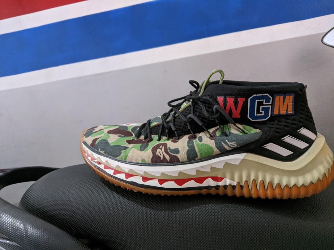 jual adidas dame 4 x bape size 43 not jordan not dunk