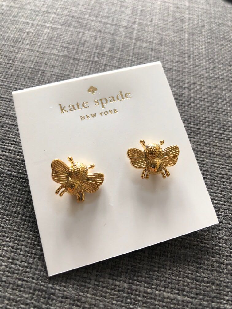 Kate Spade bee earring 小蜜蜂耳環, 女裝, 飾物及配件, 耳環- Carousell