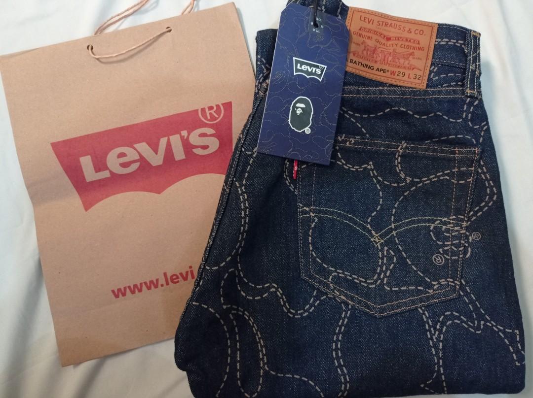 Levis X A BATHING APE bape, Fesyen Pria 