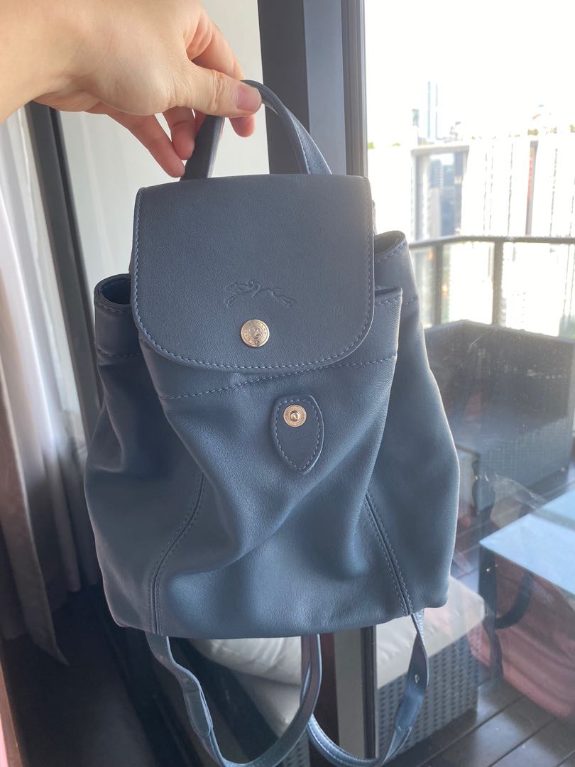 Longchamp sales leather backpack