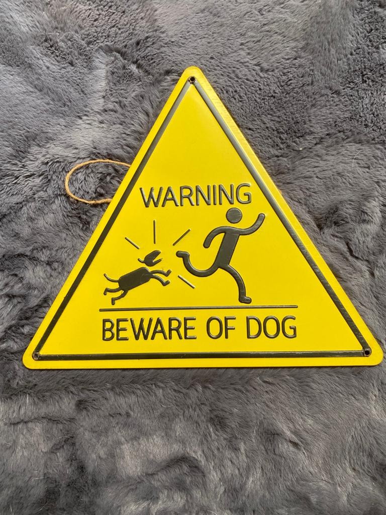 Warning Sign Decor Metal Warning Sign, Furniture & Home Living, Home Decor, Wall Decor on ...