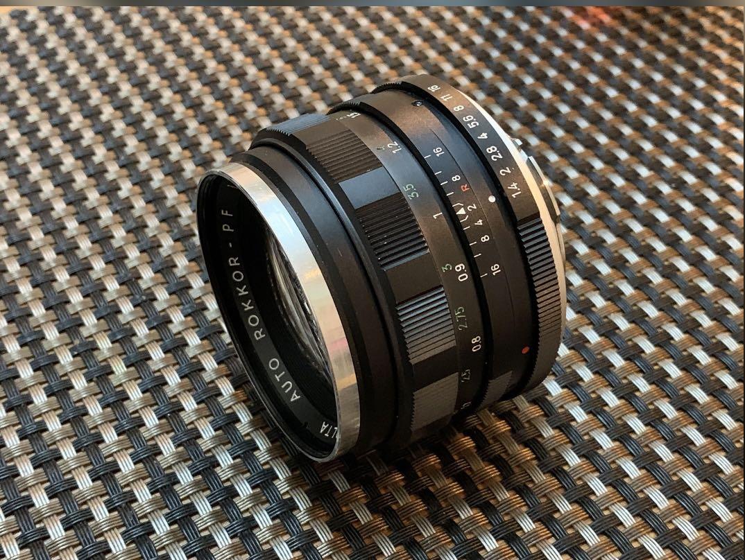 Minolta MC Rokkor PF 58mm F1.4 Lens EXC++, 攝影器材, 鏡頭及裝備