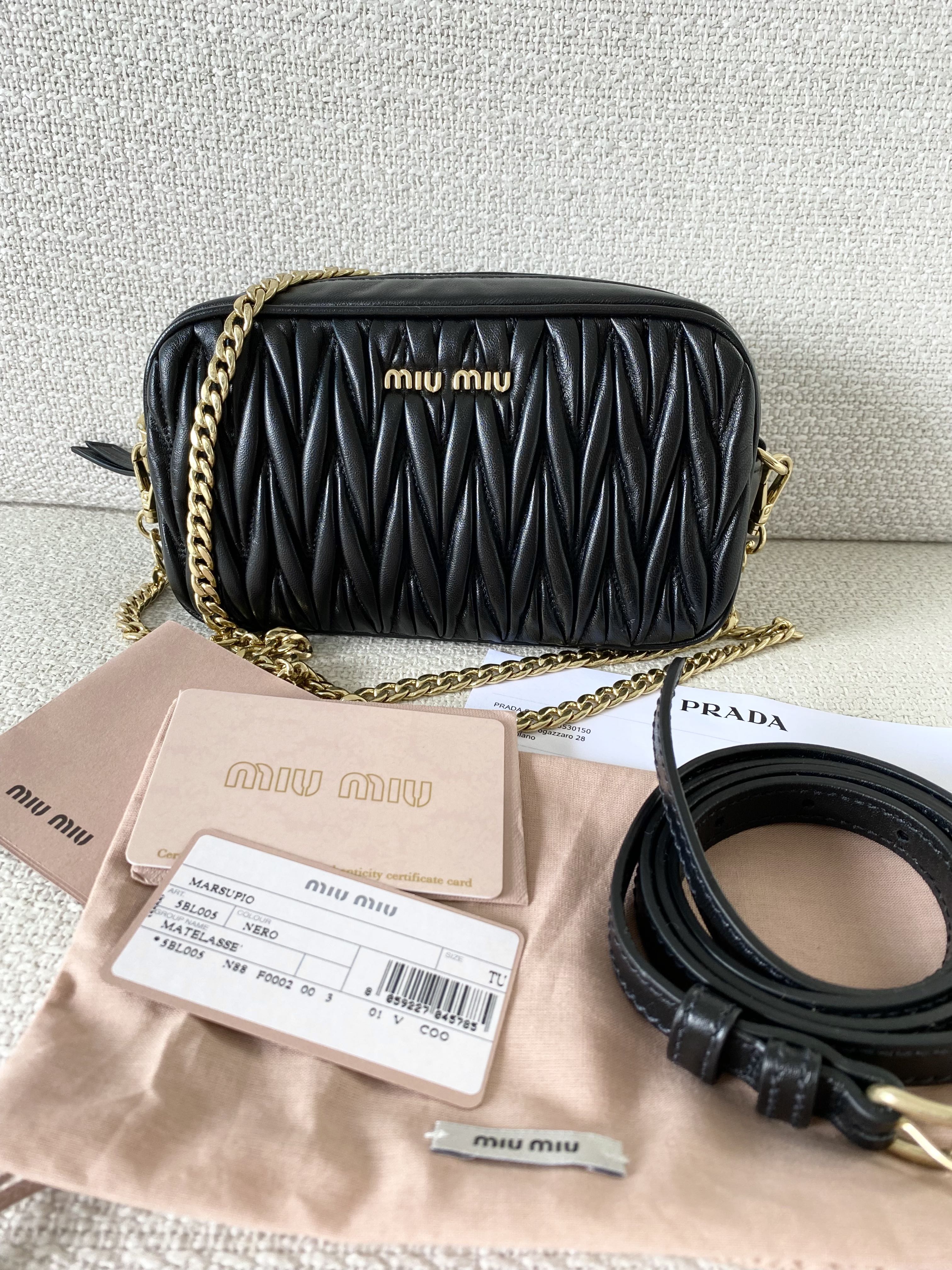 MIU MIU Matelassé Sling Bag, Luxury, Bags & Wallets on Carousell