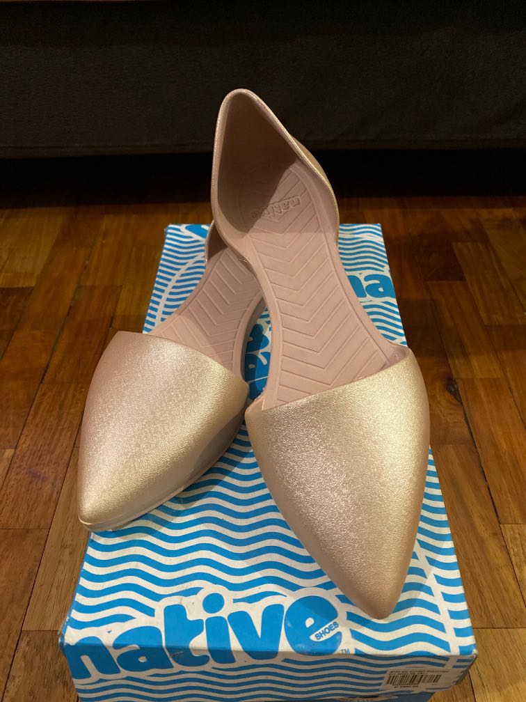 Native Audrey Metallic Rosegold Sz 8