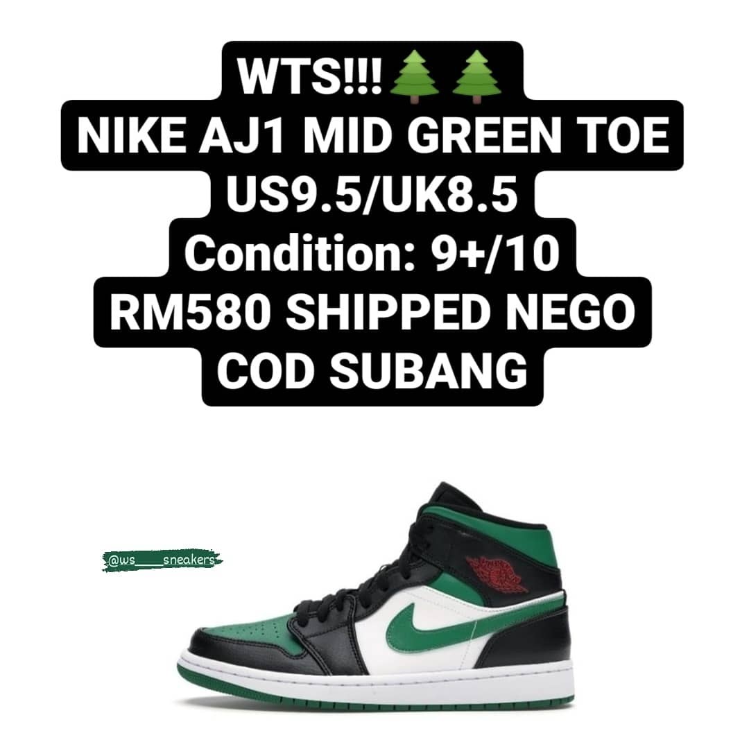 aj1 mid green toe