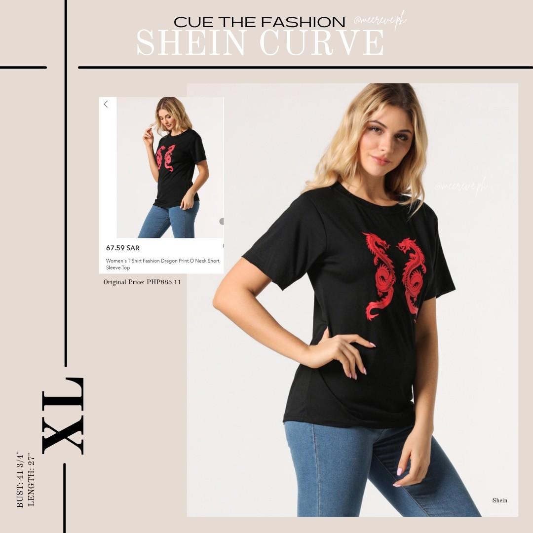Original SHEIN Curve/ Plus size Dragon shirt/top/t-shirt, Women's Fashion,  Tops, Shirts on Carousell