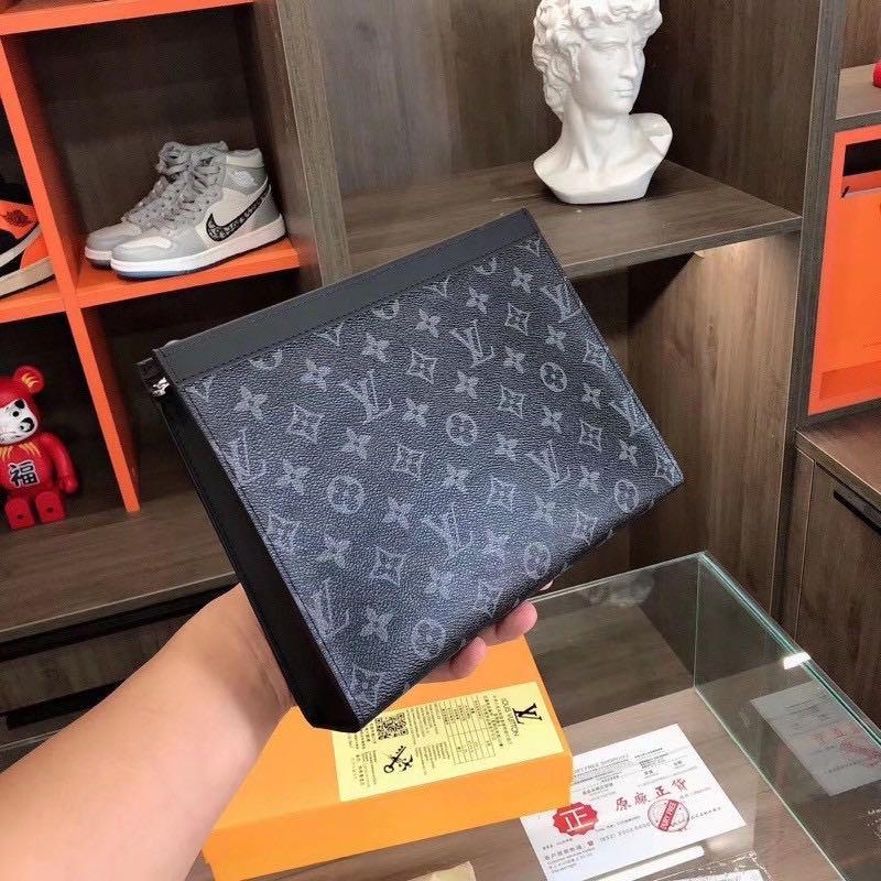 Louis Vuitton Coin Purse Monogram Eclipse Black Gray in Coated