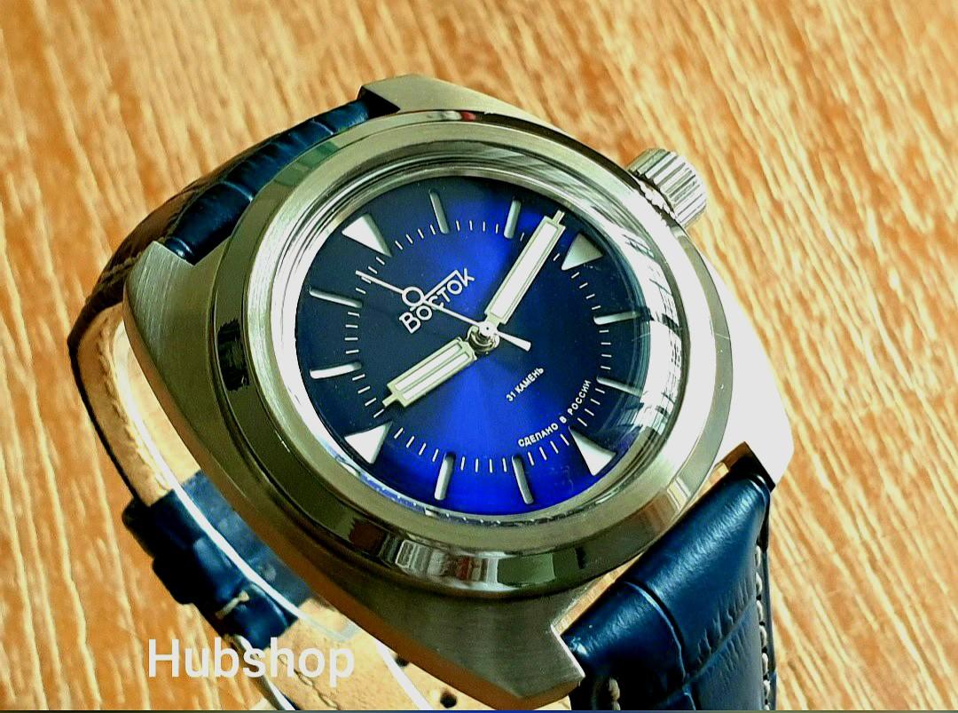 Sapphire Blue Automatic Diver Russian Vostok Amphibia Sandwhich