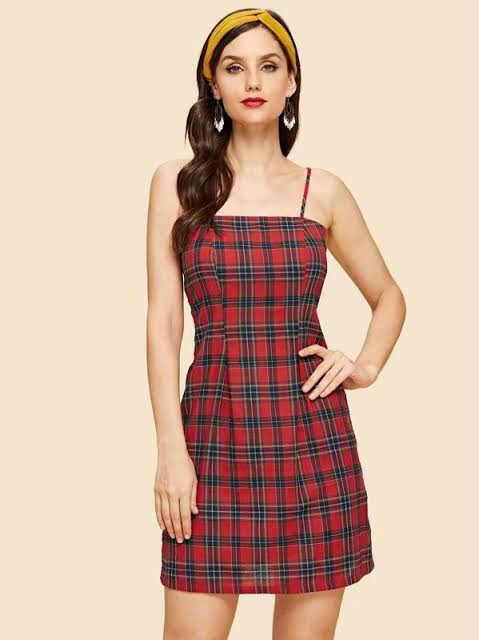 Shein plaid dress online