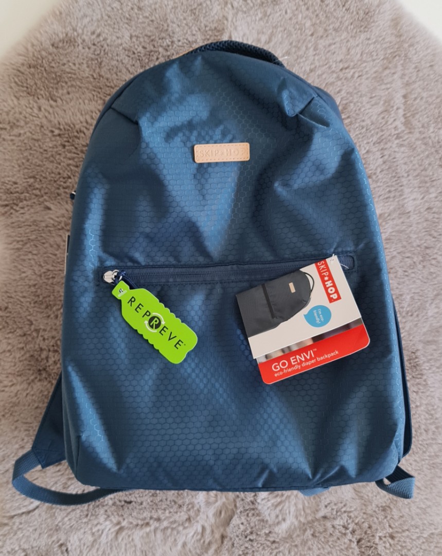 Skip Hop Go Envi Eco Friendly Diaper Backpack Grey Blue Hex