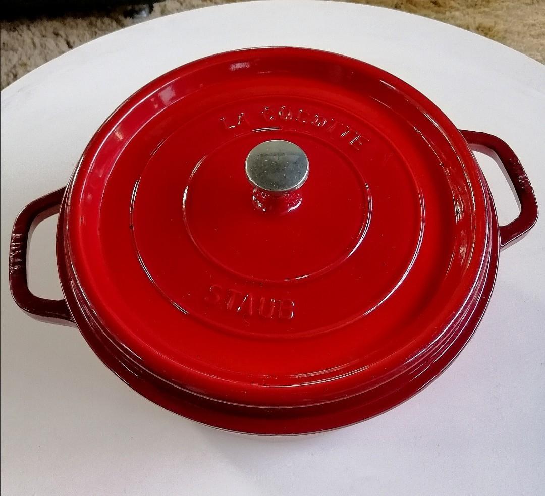 STAUB cocotte Dutch Oven BIG cookware (Category: Cookware & Accessories) located in Manila. Submitted by sel1nan3k0 (Listing ID 1099317184, Image 2). Description: Original STAUB Cocotte - made in France. well used, no cracks, no holes. This is bigger. Capacity is 6 quarts. (most in the selling market is only 4 quarts) Purchased in Canada. loc: alabang Meet up ok (see below) Gcash +sf (if for delivery) **this is a heavy item. Msg. To inquire.